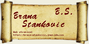 Brana Stanković vizit kartica